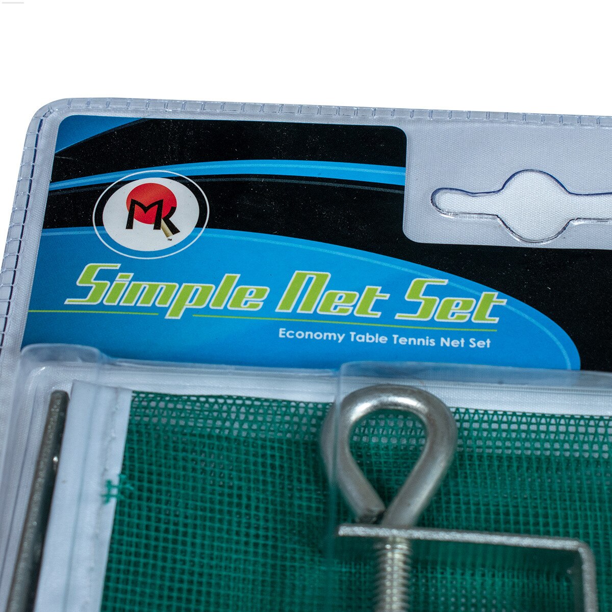 MK Simple Net Set: Close-up of left corner packaging